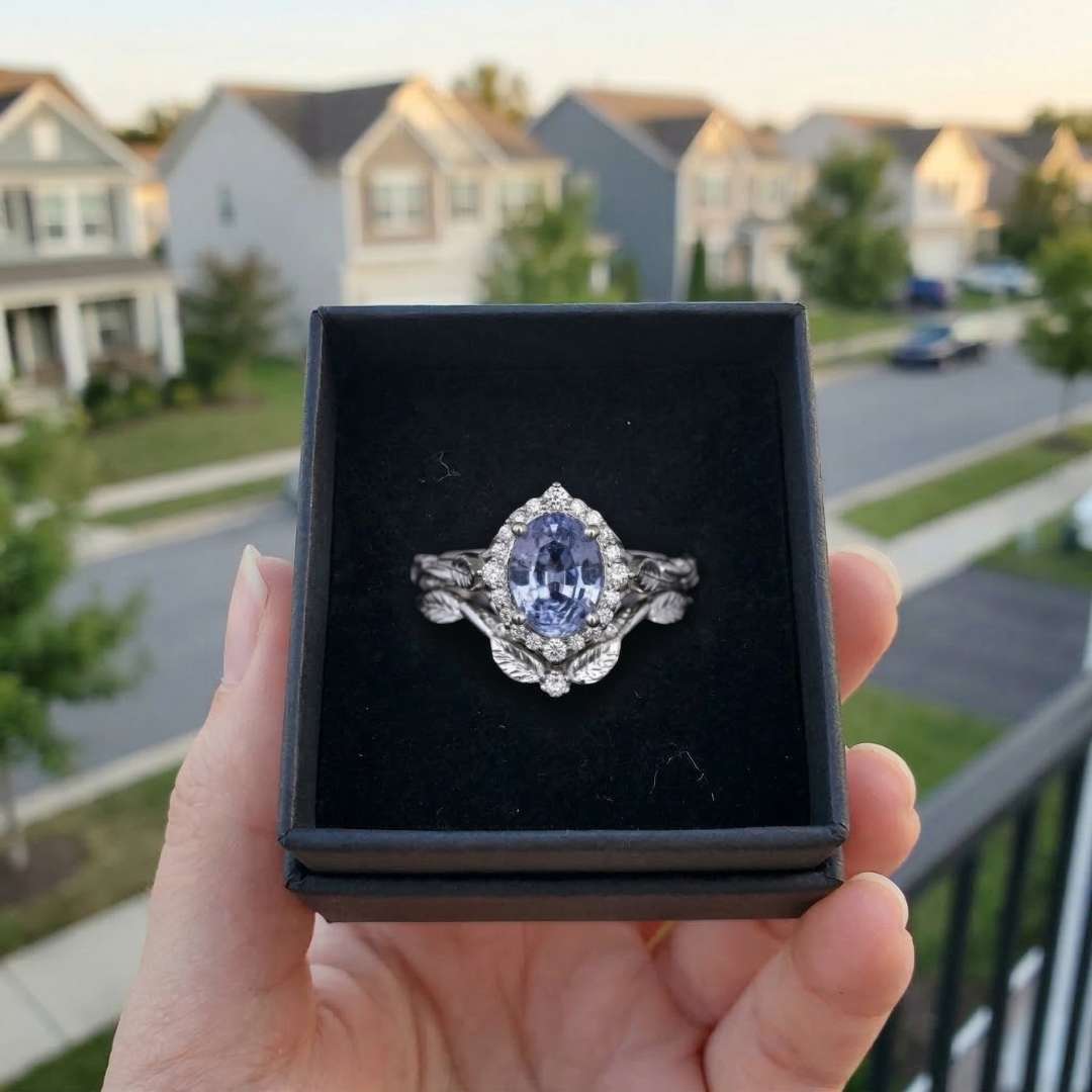 Silverleaf Sapphire Ring