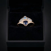 Blue Ember Crown Ring