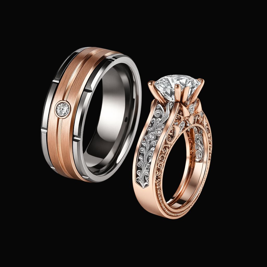 Shielded Love Couples Ring